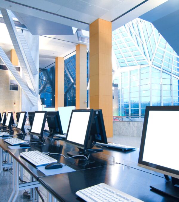 workplace room with computers
